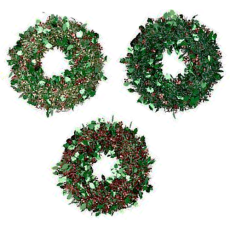 Tinsel Wreaths, Assorted 
